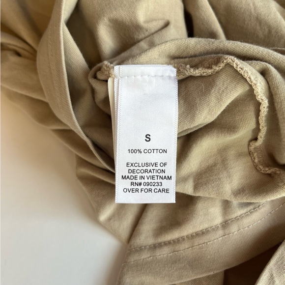 Essentials Beige Tee with Black Lettering - Picture 5 of 6